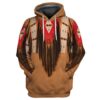 Native American Hoodie, Brown Native American 3D All Over Printed Hoodie, Native American Style Hoodie