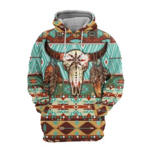 Native American Hoodie, Casual Skull Native American&hellip;