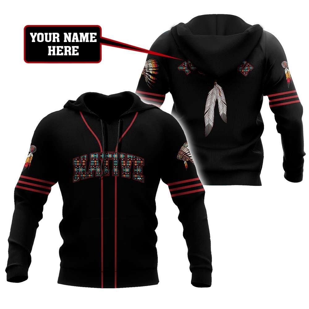 Native American Hoodie, Custom Name Feather Native American3D All Over Printed Hoodie, Native American Style Hoodie Native American Hoodie, Custom Name Feather Native American3D All Over Printed Hoodie, Native American Style Hoodie