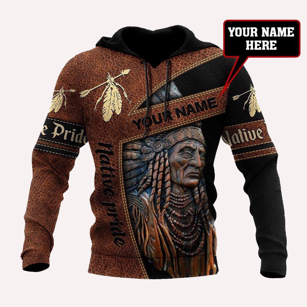 Native American Hoodie, Customize Name Pride Of The Tribe Native American 3D All Over Printed Hoodie, Native American Style Hoodie