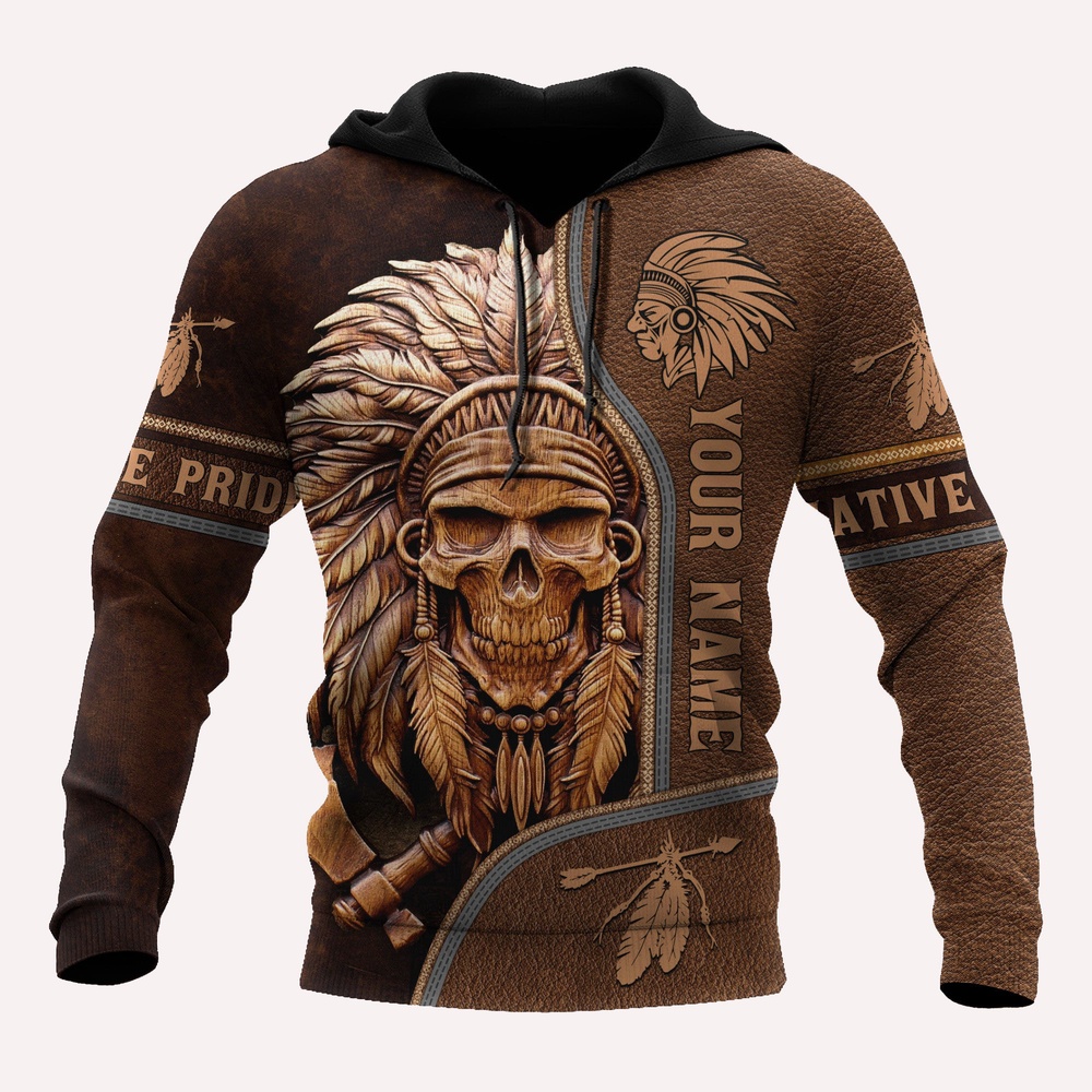 Native American Hoodie, Customize Name Tribal Pride Native American 3D All Over Printed Hoodie, Native American Style Hoodie