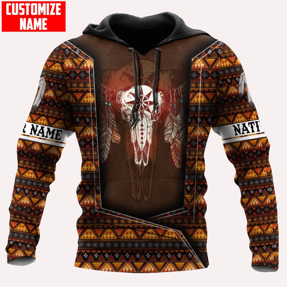 Native American Hoodie, Customized Name Sacrificial Ceremony Native American 3D All Over Printed Hoodie, Native American Style Hoodie