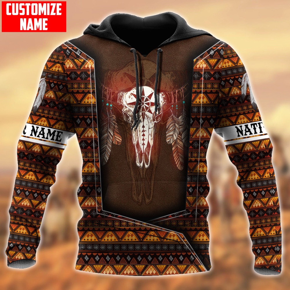 Native American Hoodie, Customized Name Sacrificial Ceremony Native American 3D All Over Printed Hoodie, Native American Style Hoodie