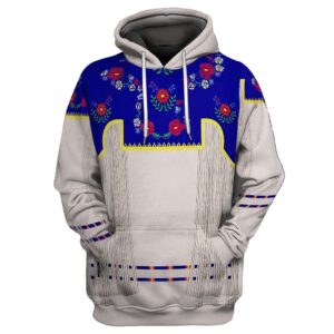 Native American Hoodie, Flower Pattern Native American&hellip;