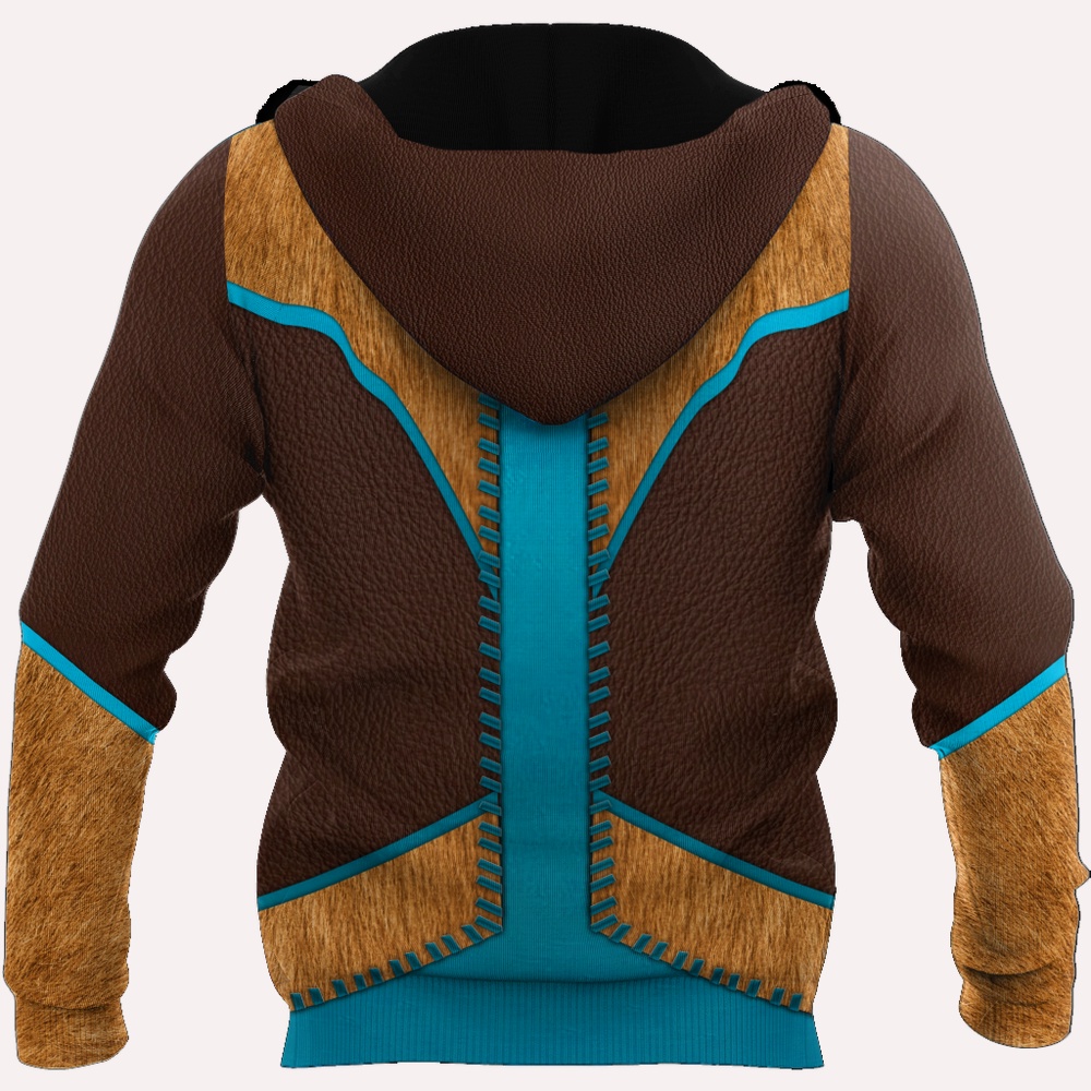 Native American Hoodie, Genuine Leather Motifs Native American 3D All Over Printed Hoodie, Native American Style Hoodie