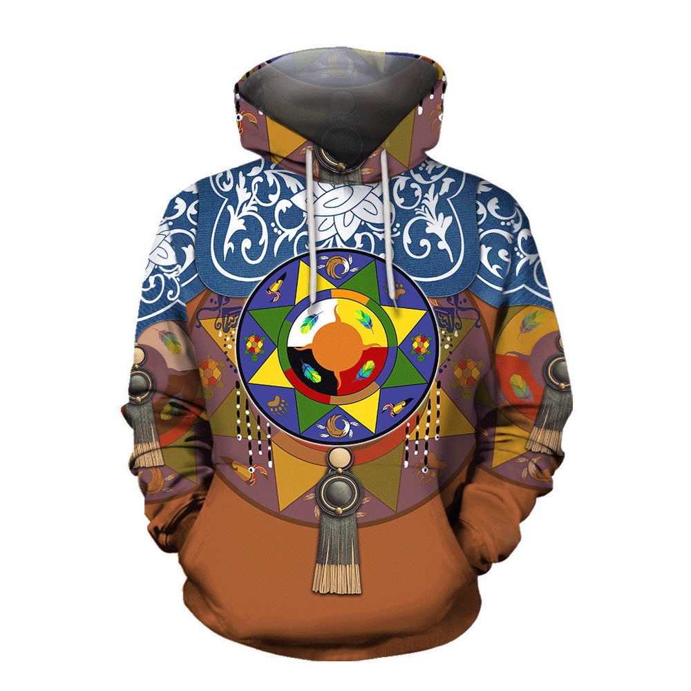 Native American Hoodie, Respect Nature Native American 3D All Over Printed Hoodie, Native American Style Hoodie