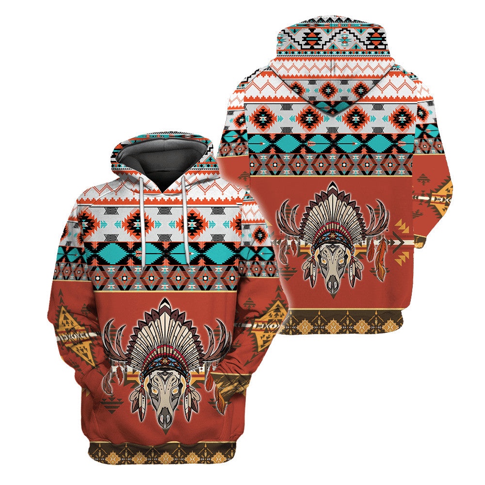 Native American Hoodie, Retro Tribal Style Native American 3D All Over Printed Hoodie, Native American Style Hoodie Native American Hoodie, Retro Tribal Style Native American 3D All Over Printed Hoodie, Native American Style Hoodie