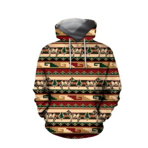 Native American Hoodie, Wofl Pattern Native American&hellip;