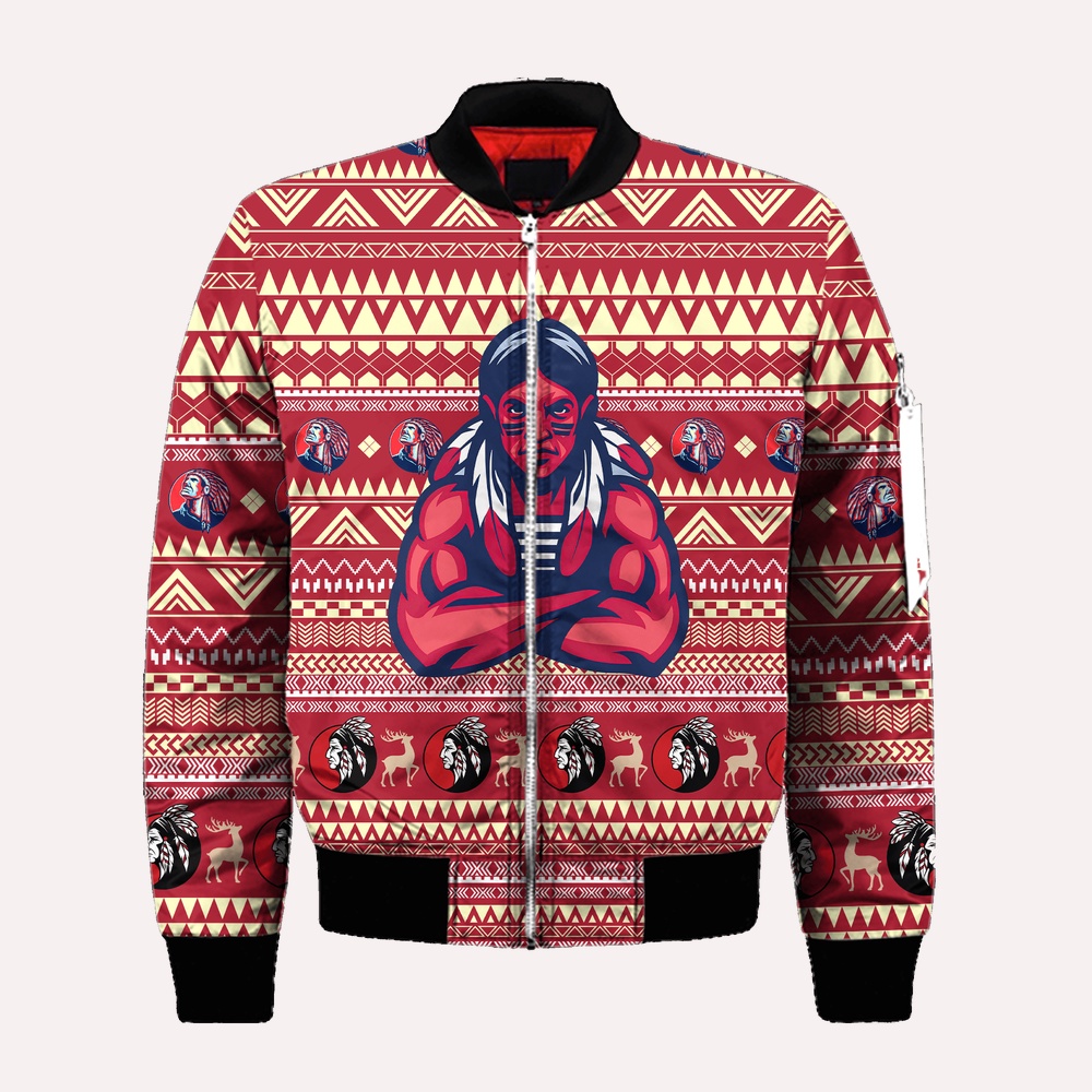 Native American Jacket, Combatant Native American 3D All Over Printed Bomber Jacket