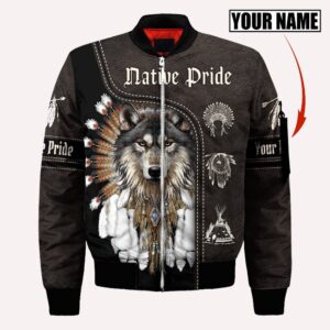 Native American Jacket, Customize Name Wofl Native&hellip;
