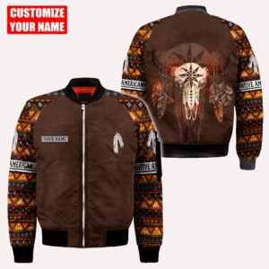 Native American Jacket, Customized Name Cow Skull&hellip;