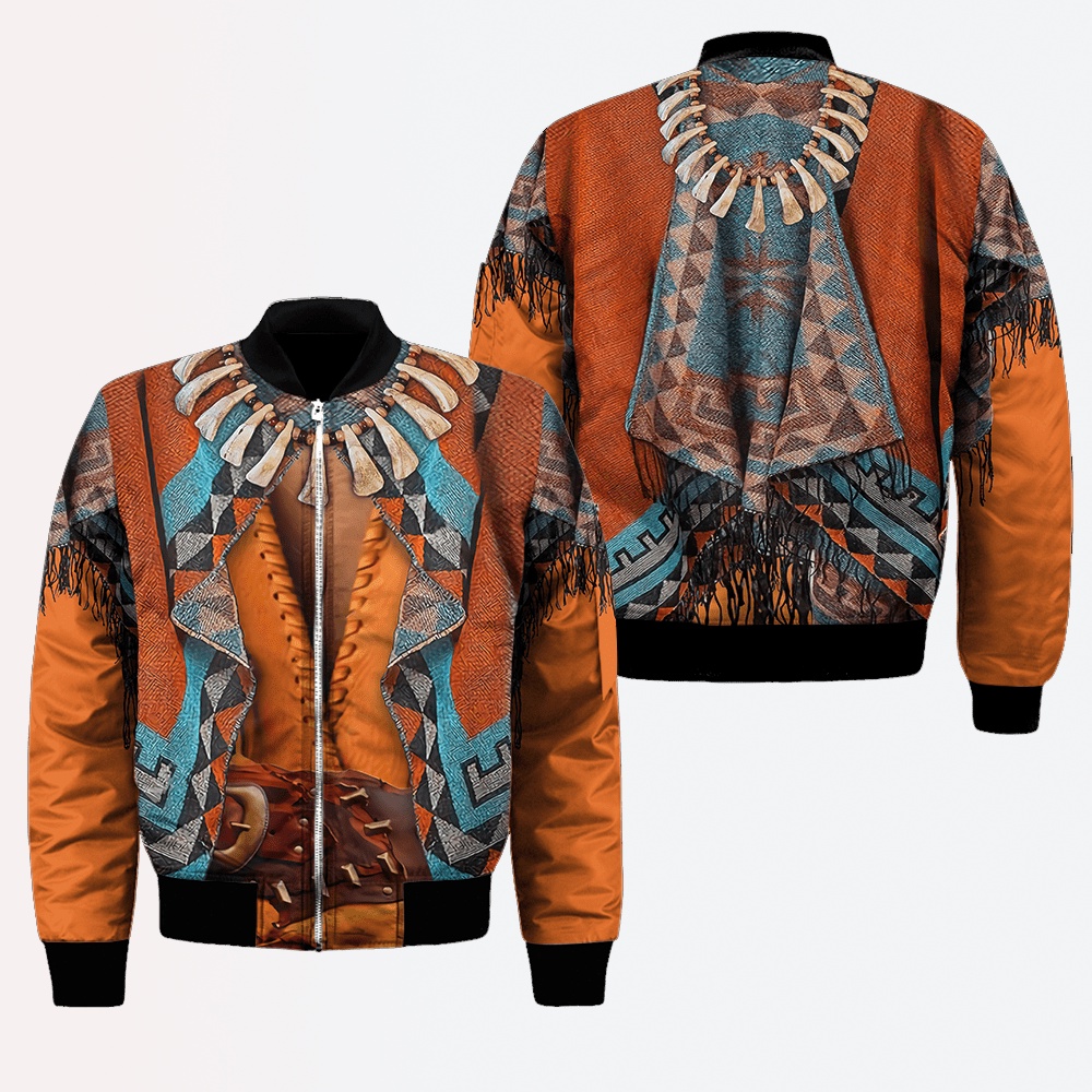 Native American Jacket, Indians Native American 3D All Over Printed Bomber Jacket