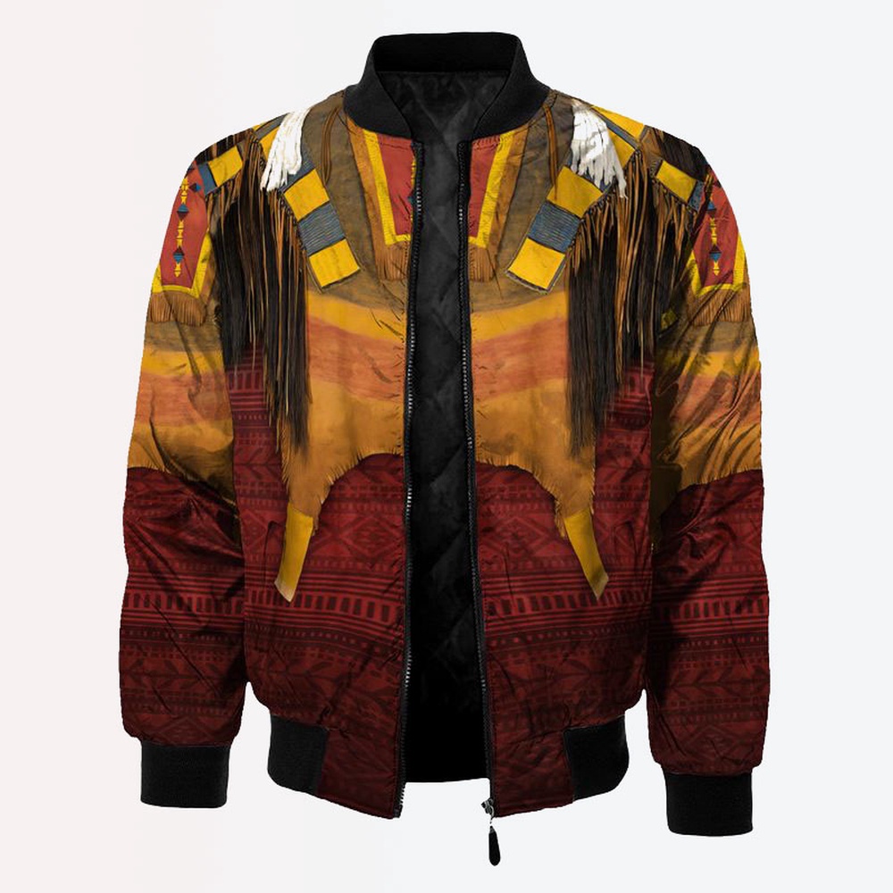 Native American Jacket, Love Simple Native American 3D All Over Printed Bomber Jacket