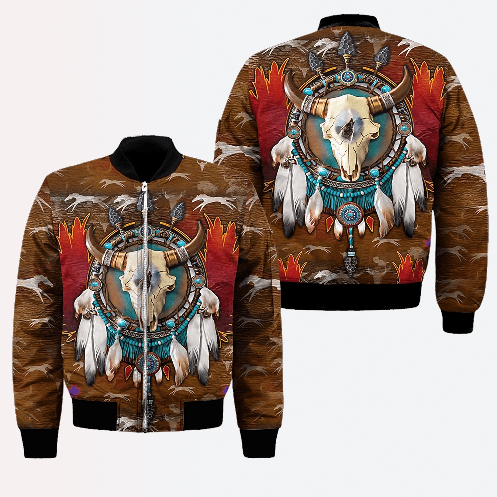 Native American Jacket, Proud Tradition Threads Native American 3D All Over Printed Bomber Jacket