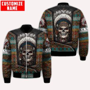 Native American Jacket, Skull Antique Pattern Native&hellip;