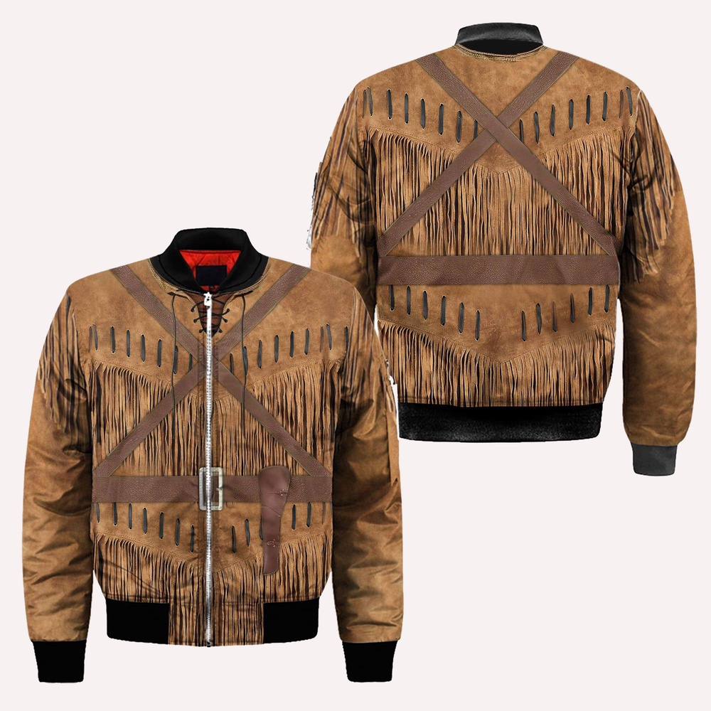 Native American Jacket, Tmarctee Cowboy Cosplay 3D All Over Printed Bomber Jacket