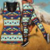 Native American Leggings, Brocade Native American Hollow Tanktop Leggings Set, Native American Tank Tops