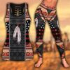 Native American Leggings, Casual Loose Native American Hollow Tanktop Leggings Set, Native American Tank Tops