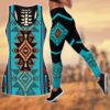 Native American Leggings, Cultural Traditions Native American Hollow Tanktop Leggings Set, Native American Tank Tops