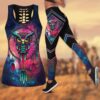 Native American Leggings, Dream Native American Hollow Tanktop Leggings Set, Native American Tank Tops