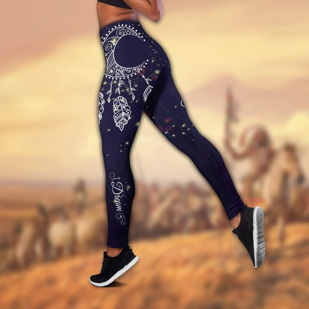 Native American Leggings, Dream Native American Hollow Tanktop Leggings Set, Native American Tank Tops