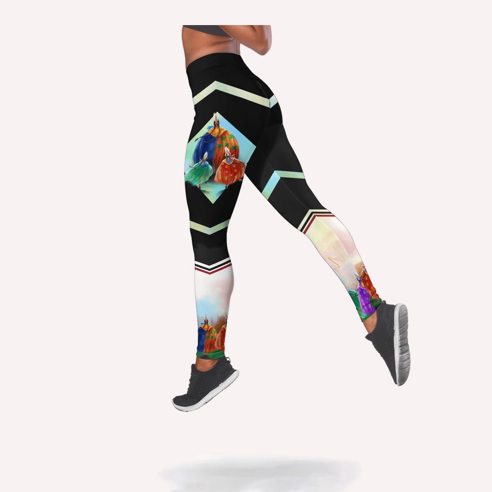 Native American Leggings, Harmonious Balance Native American 3D Legging Tank Top Set, Native American Tank Tops