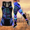 Native American Leggings, Moose Native American Hollow Tanktop Leggings Set, Native American Tank Tops