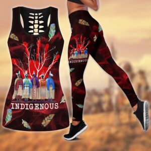 Native American Leggings, Red Hand Indigenous Native&hellip;