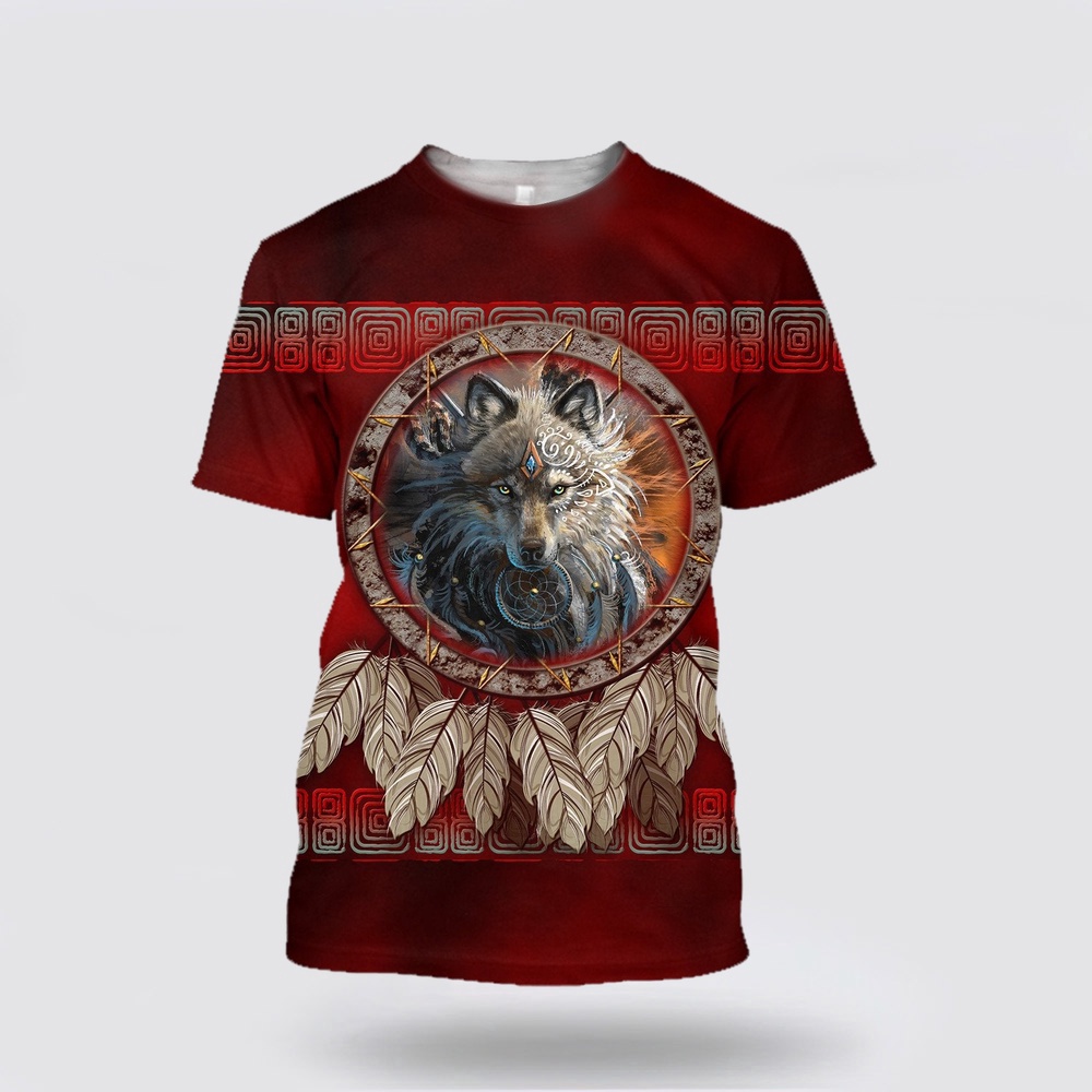 Native American T Shirt, Ancient Tribal Pattern Native American 3D All Over Printed T-Shirt, Beautiful Native American T Shirts