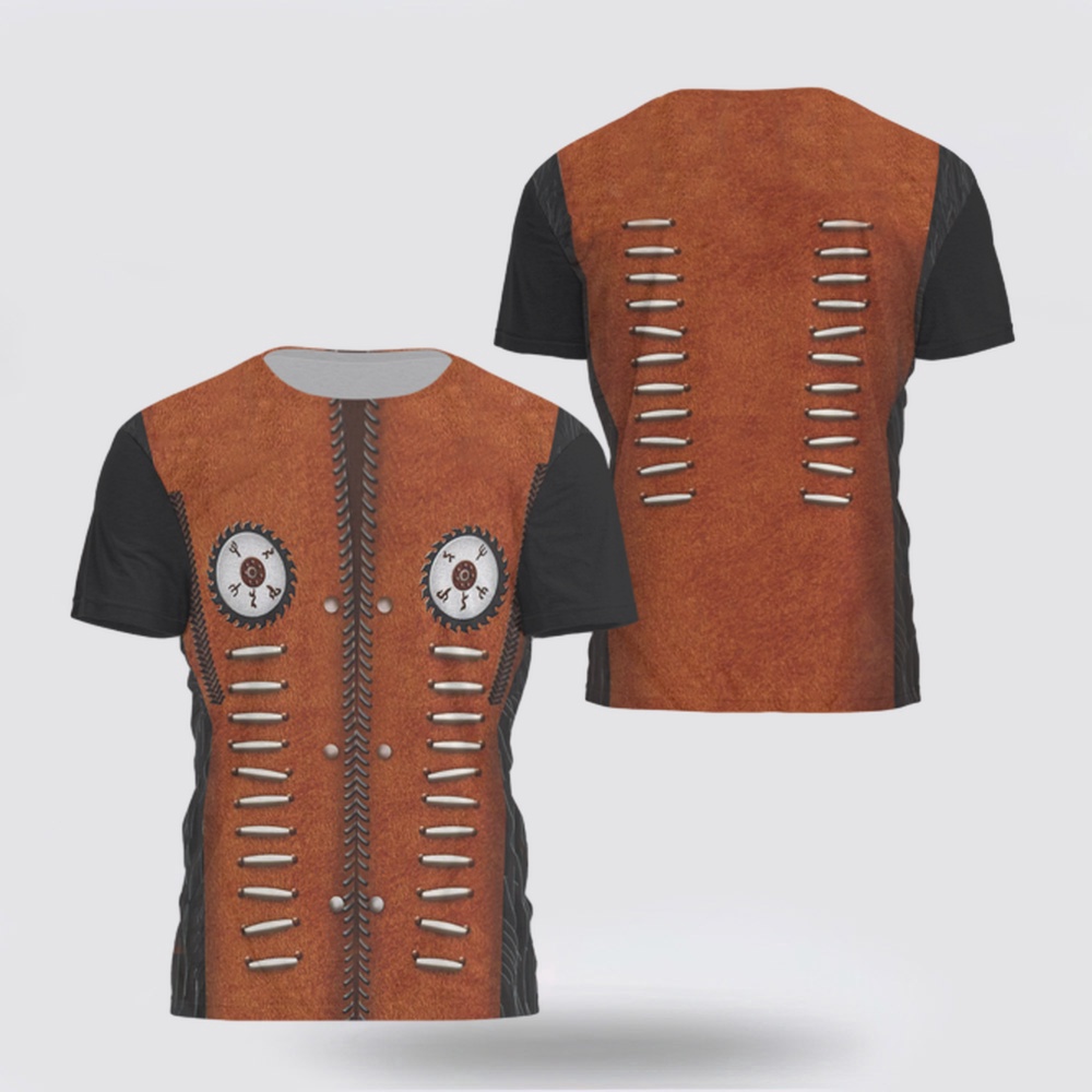Native American T Shirt, Antique Motifs Native American 3D All Over Printed T-Shirt, Beautiful Native American T Shirts