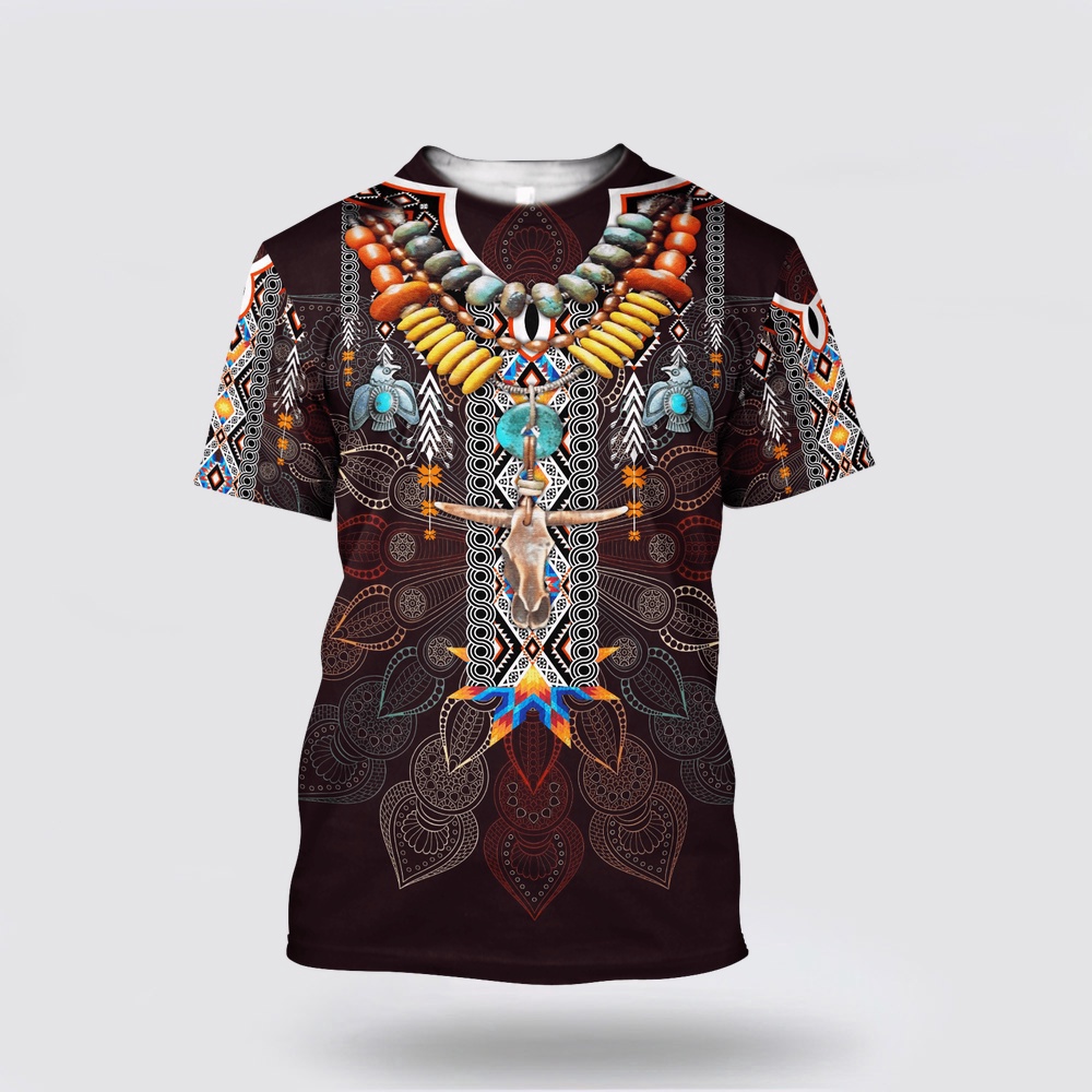Native American T Shirt, Casual Look Native American 3D All Over Printed  T-Shirt, Beautiful Native American T Shirts