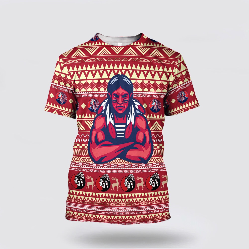 Native American T Shirt, Combatant Native American 3D All Over Printed T-Shirt, Beautiful Native American T Shirts