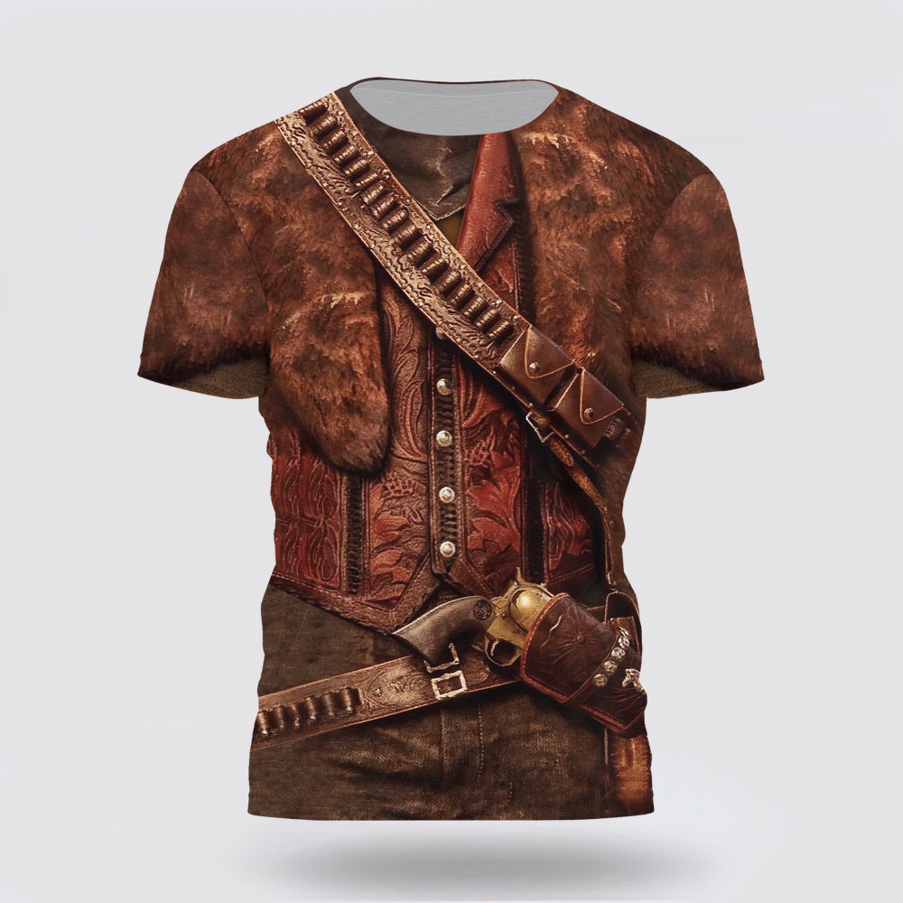 Native American T Shirt, Cowboy Cosplay Native American 3D All Over Printed T-Shirt, Beautiful Native American T Shirts