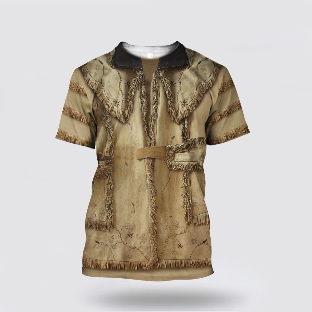 Native American T Shirt, Cowboy Jacket Style Native American 3D All Over Printed T-Shirt, Beautiful Native American T Shirts