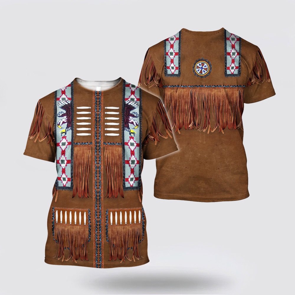 Native American T Shirt, Cowboy Native American 3D All Over Printed T-Shirt, Beautiful Native American T Shirts