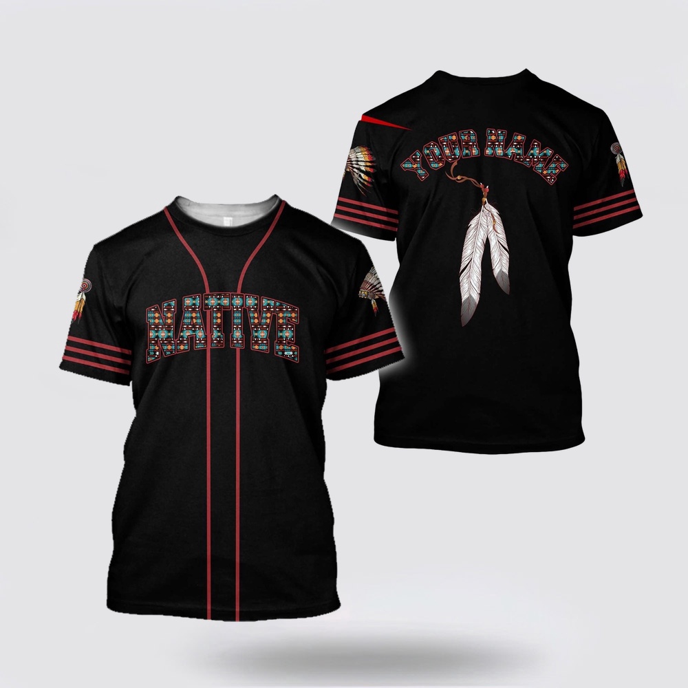 Native American T Shirt, Custom Name Feather Native American3D All Over Printed T-Shirt, Beautiful Native American T Shirts