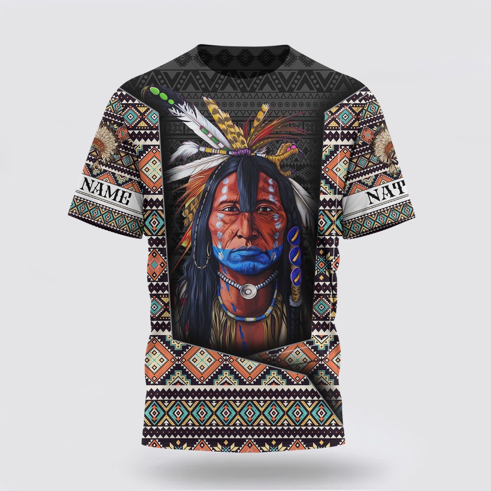Native American T Shirt, Customized Name Wild Spirit Native American 3D All Over Printed T-Shirt, Beautiful Native American T Shirts