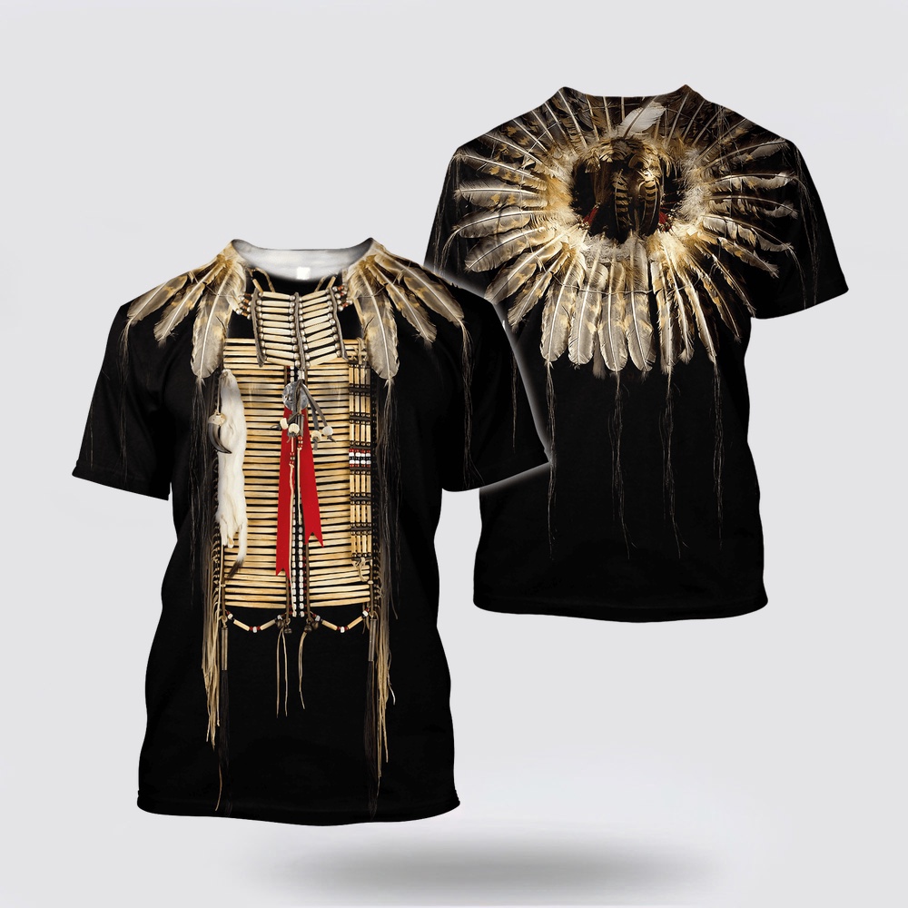 Native American T Shirt, Falcon Feathers Native American 3D All Over Printed T-Shirt, Beautiful Native American T Shirts