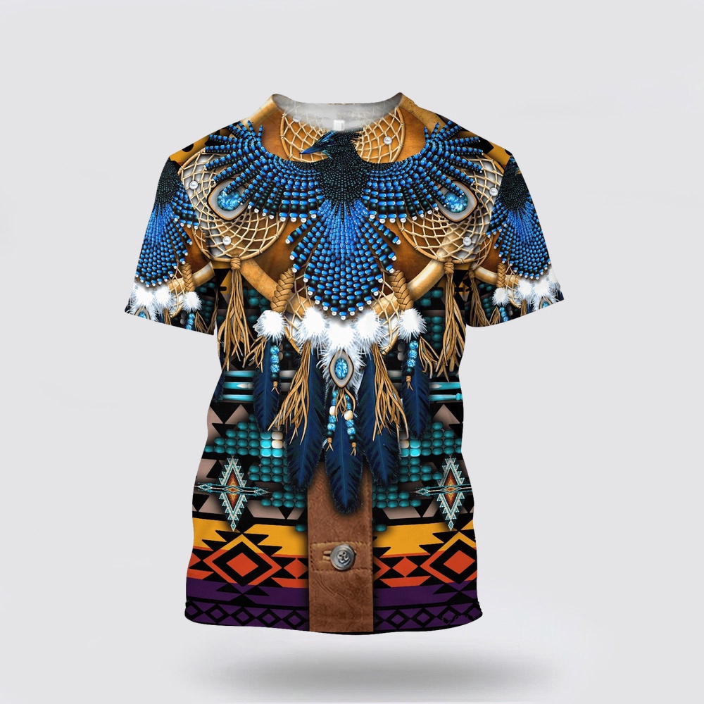 Native American T Shirt, Holy Protection Native American 3D All Over Printed T-Shirt, Beautiful Native American T Shirts
