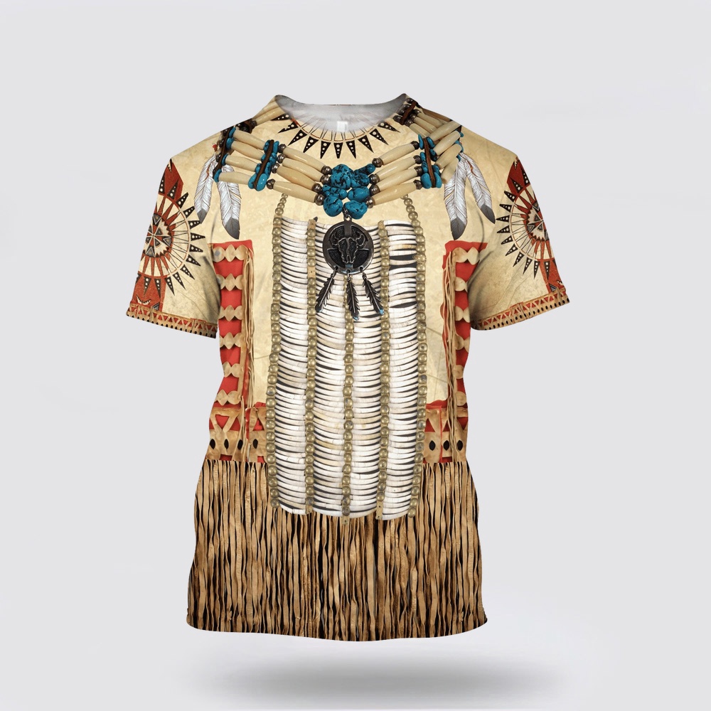 Native American T Shirt, Homeland Style Native American 3D All Over Printed T-Shirt, Beautiful Native American T Shirts