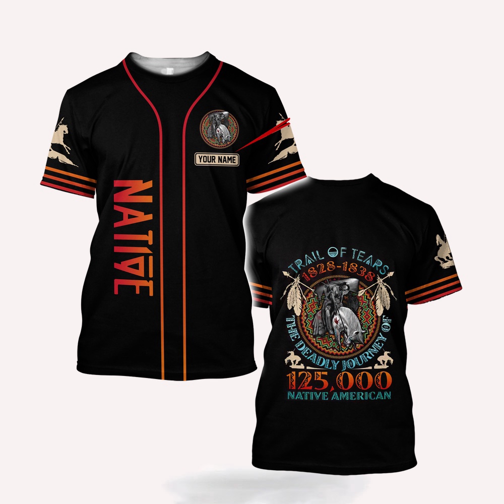 Native American T Shirt, Personalized Trail Of Tear Native American 3D All Over Printed T-Shirt, Beautiful Native American T Shirts