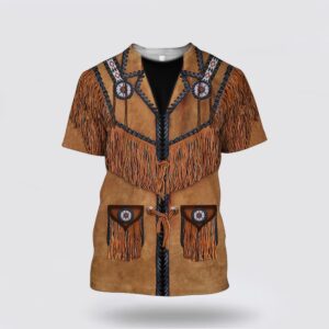 Native American T Shirt, Print Cowboy Pattern&hellip;