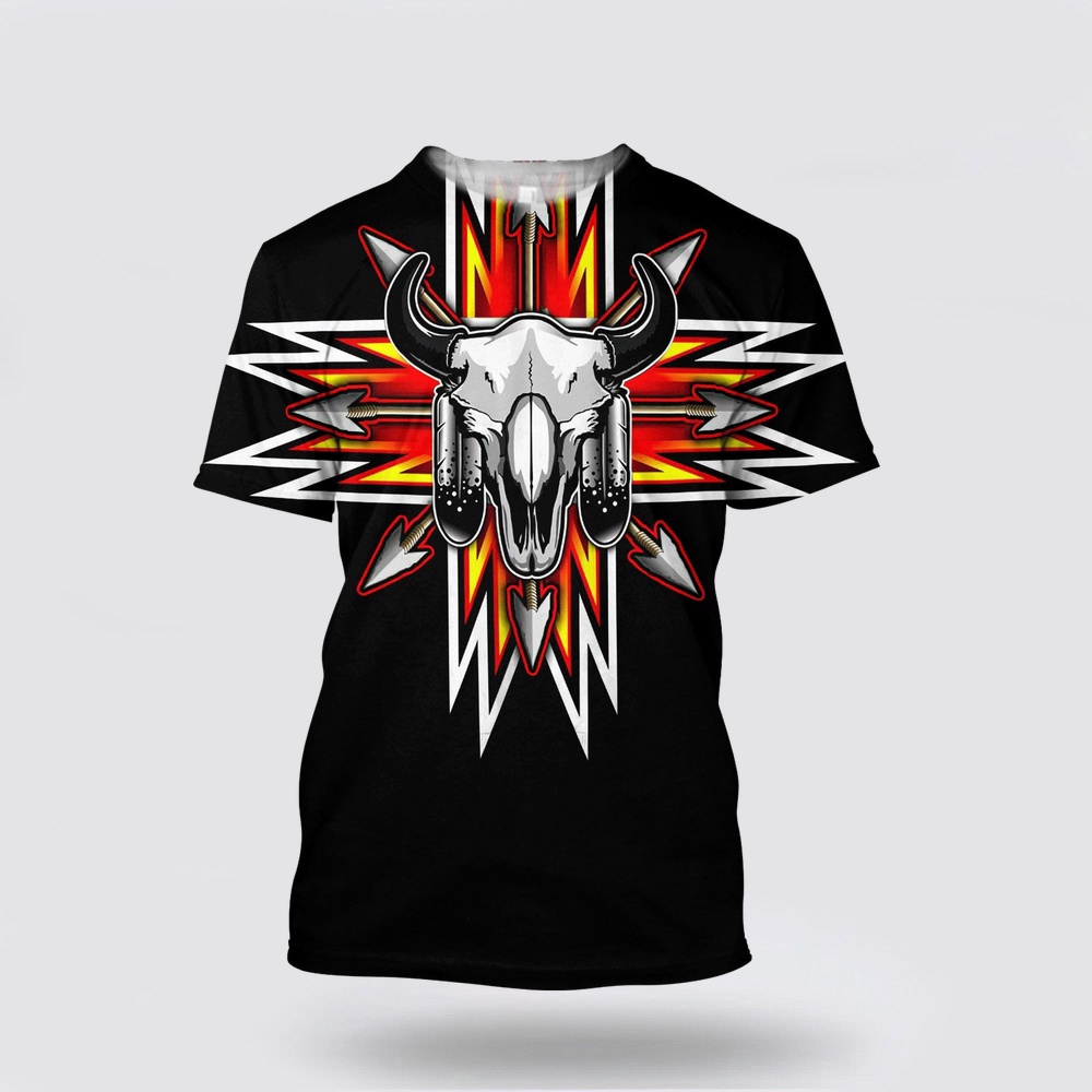 Native American T Shirt, Spirit Of Bravery Native American 3D All Over Printed T-Shirt, Beautiful Native American T Shirts