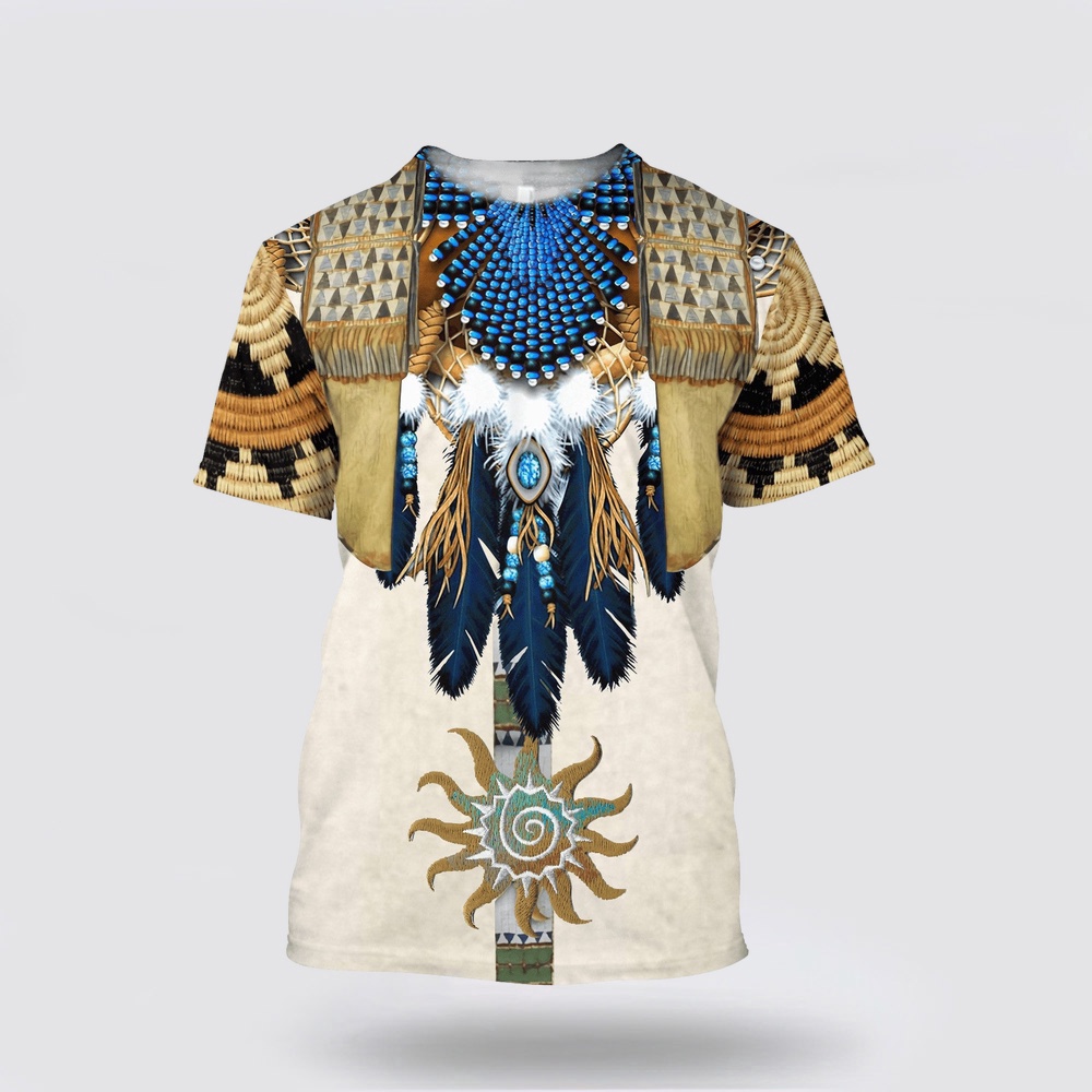 Native American T Shirt, Spirit Of The Earth Native American 3D All Over Printed T-Shirt, Beautiful Native American T Shirts