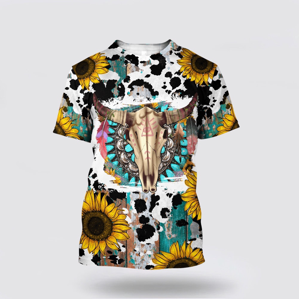 Native American T Shirt, Sunflower Native American 3D All Over Printed T-Shirt, Beautiful Native American T Shirts