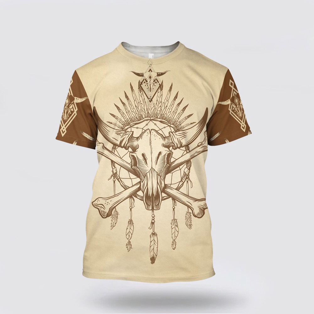 Native American T Shirt, Tessffel Indian Tribe Native American 3D All Over Printed T-Shirt, Beautiful Native American T Shirts