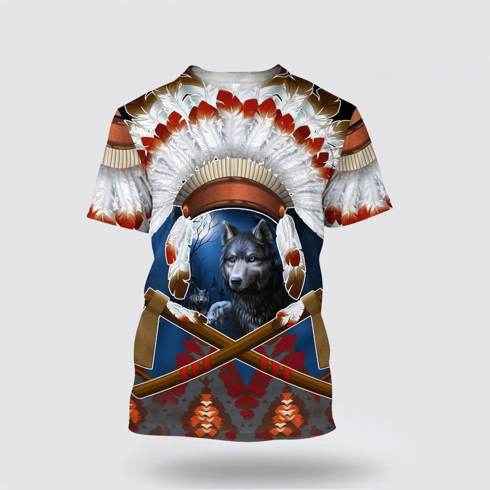 Native American T Shirt, Woft Warrior Native American 3D All Over Printed T-Shirt, Beautiful Native American T Shirts