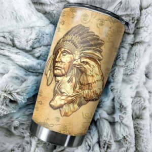Native American Tumbler, Custom Name Bronze Engraving&hellip;