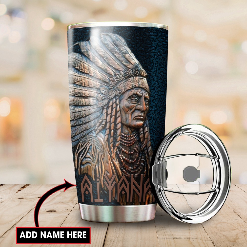 Native American Tumbler, Custom Name My Veins Native American Steel Tumbler, American Tumbler, Native Tumbler