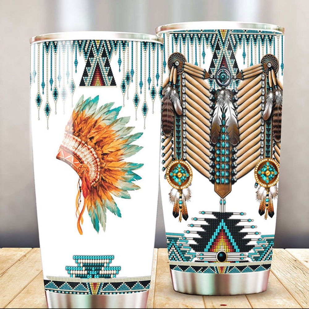 Native American Tumbler, Native Headdress Tumbler, American Tumbler, Native Tumbler